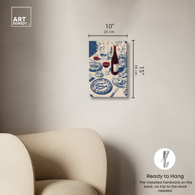 «Dinner I», reproduction d'art sur toile par Art Remedy, tendue sur châssis, 10 x 15, H 15 po x l 10 po, Toile non encadrée