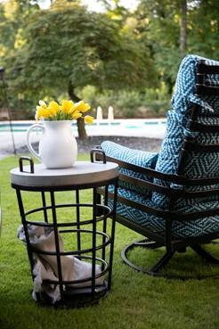 Lancaster High Back Deep Seating Swivel Chair, Spectrum Indigo Sunbrella® Plainweave