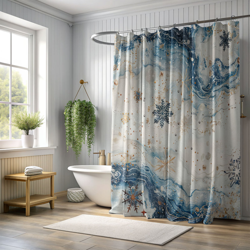 Chill Blooms - Premium Shower Curtain, H 74 po x l 71 po