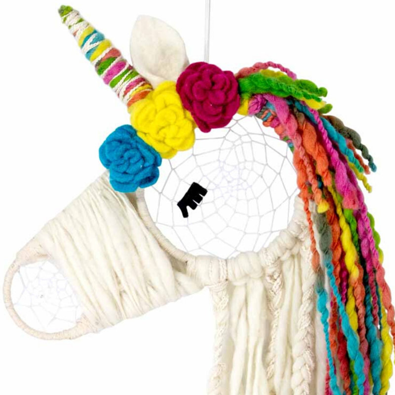 Handmade Youth Unicorn Wall Decor on Wool