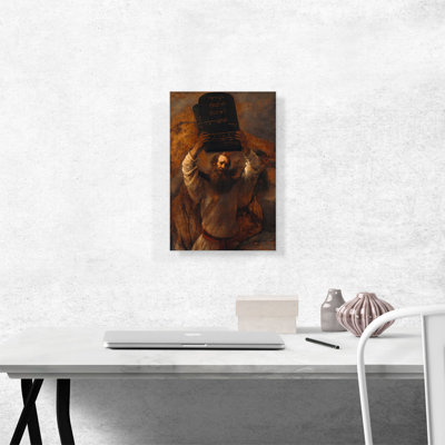 " Moses With The Ten Commandments 1659 " by Rembrandt Van Rijn Painting Print