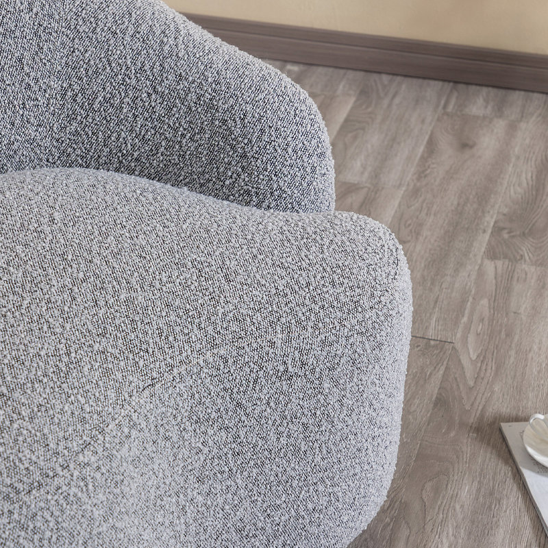 Fauteuil demi-tonneau pivotant 34 po, Mélange de polyester gris
