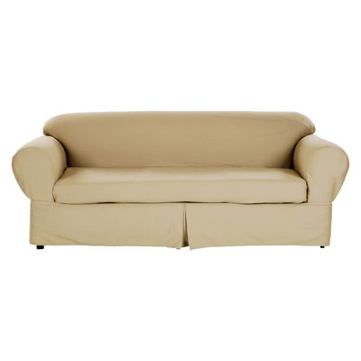 Denim Box Cushion Loveseat Slipcover