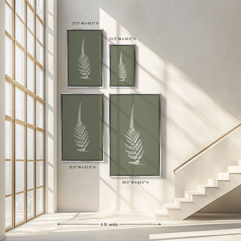 "True Green IX" par Katie pertiet, reproduction sur toile dans un cadre flottant blanc, H 33,5 po x l 21,5 po, Argent argent