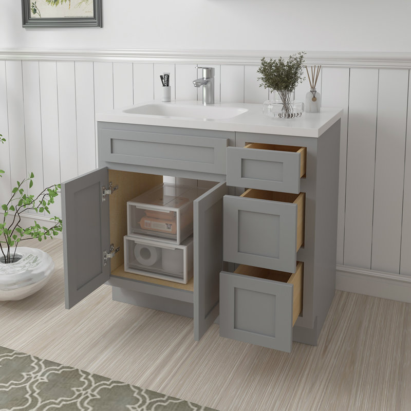 Base de meuble-lavabo simple 36 po seulement, Gris
