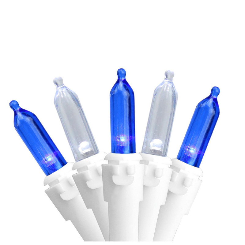 Guirlande de 100 lumières DEL, Bleu / blanc pur / blanc, 50