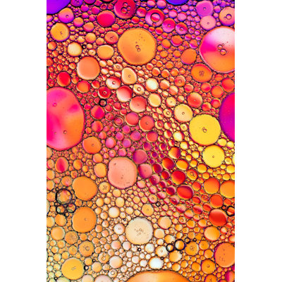 " Colourful Bubbles, Abstract, Red, Pink, Purple, Orange "