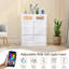 Armoire d'appoint à 4 niveaux avec rangement et lumières DEL blanches