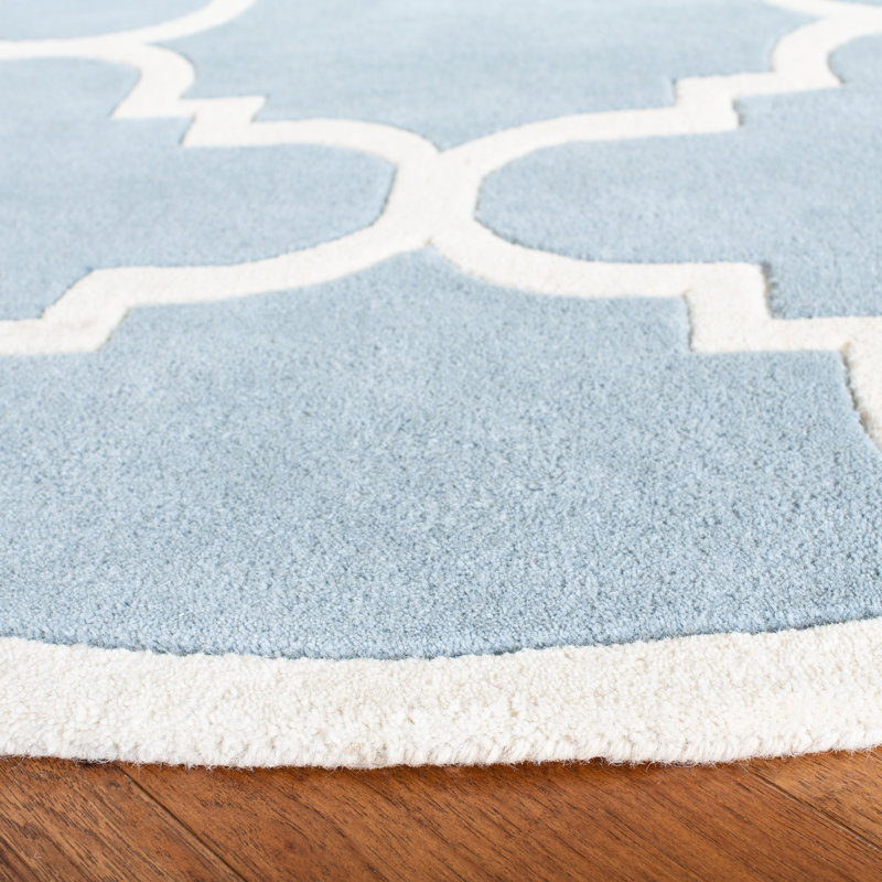 Carolene Hand Tufted Wool Geometric Rug, Round 5'