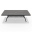 Ensemble de salle à manger 9 pièces en aluminium coulé toutes saisons, 8 chaises pivotantes et table rectangulaire avec cadre noir
