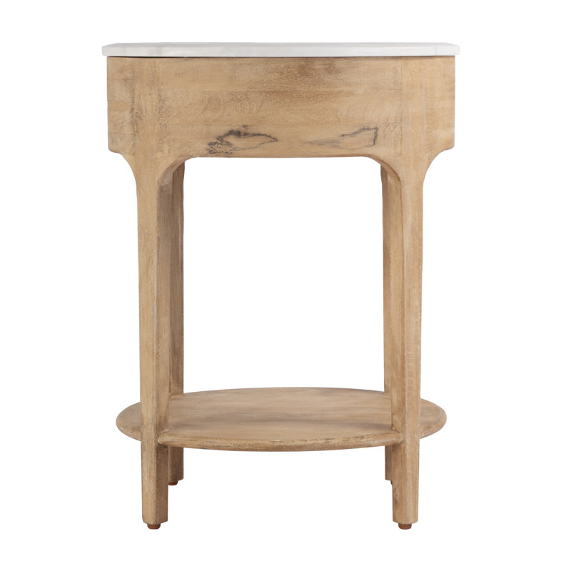 Ellen Marble Nightstand, Walnut