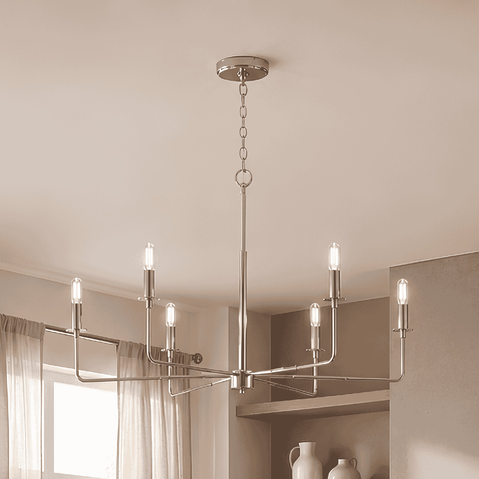 Alysa 6-Light Chandelier, Polished Nickel