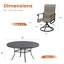 Ensemble de salle à manger de patio pour 8 personnes avec table ronde de 60 po et 8 chaises pivotantes en polyester enduit de PVC Bray-140851322