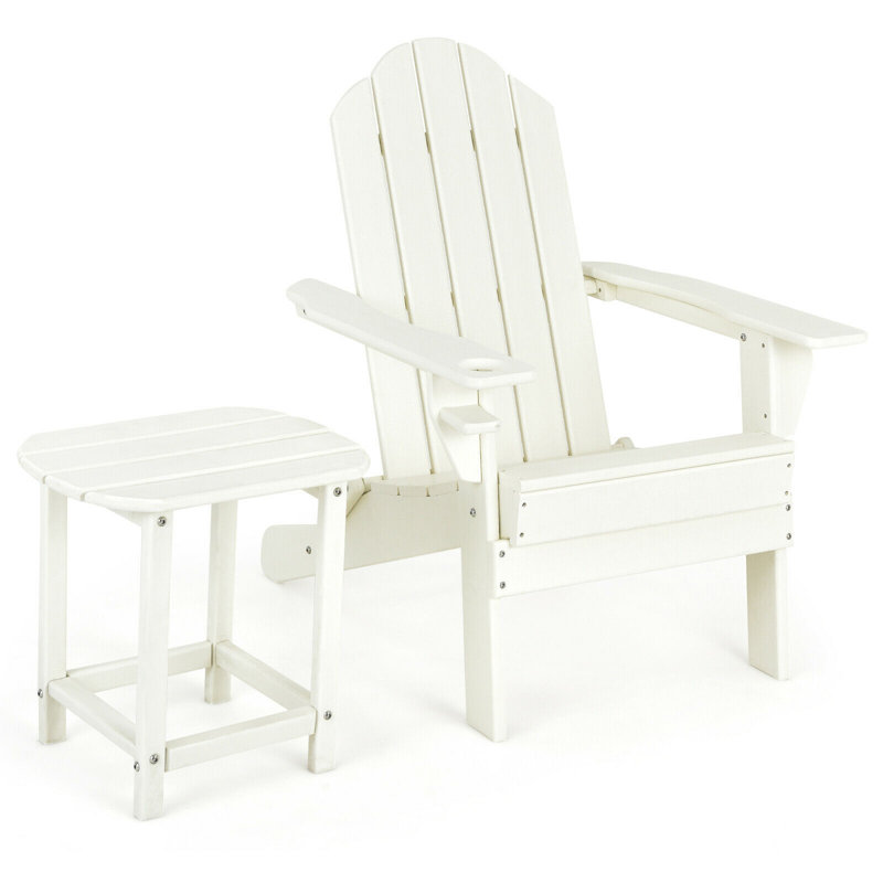 Chaise Adirondack pliante en plastique avec table Wampum