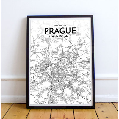 Prague City Map - Unframed Graphic Art