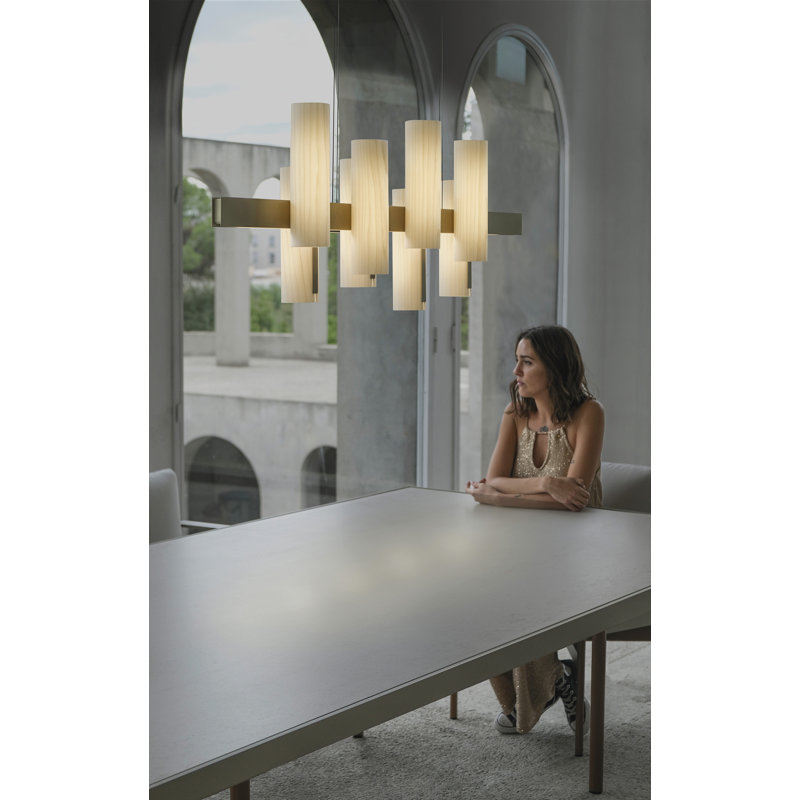 Black Note 8 - Light LED Pendant, Ivory White, Gold, 2700K Bulb Temperature
