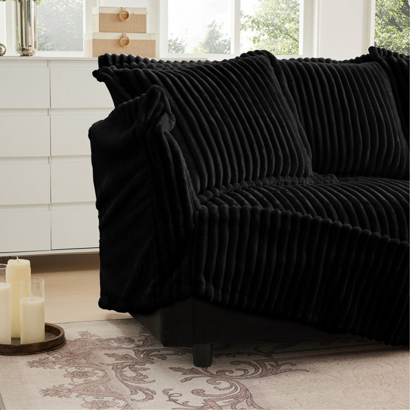 Canapé Koala LSF avec 1 oreiller - noir, Noir