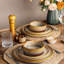 Service de table en céramique 12 pièces pour 4 personnes - Ensemble de bols et assiettes en porcelaine légère | Résistant aux égratignures | Va au four, au micro-ondes et au lave-vaisselle-133420252