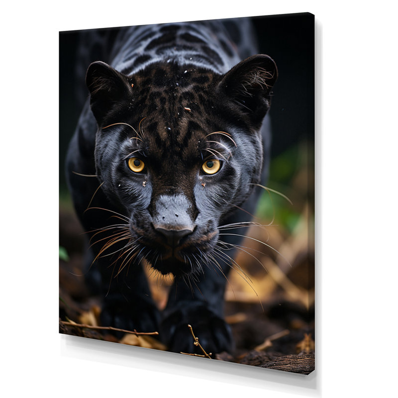 «Black White Animal Panther Portrait II», reproduction sur toile, H 40 po x l 30 po x P 1,5 po, Toile tendue