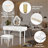 40" Modern Vanity Table Set With Mirror Touch Screen Lighted Mirror, Dressing Table And Cushioned Stool Set With 2 Large Drawers, White