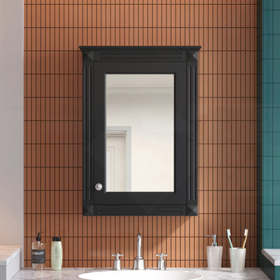 Armoire de rangement de salle de bain murale avec miroir, armoire à pharmacie avec tablette réglable en hauteur, économiseur d'espace au-dessus de la toilette