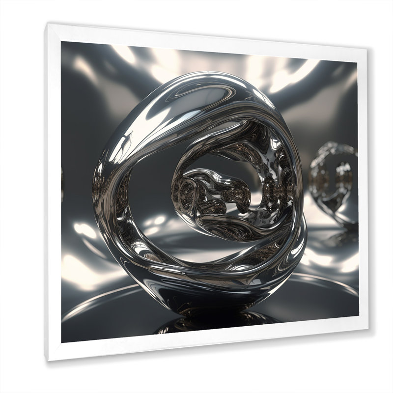Impression sur toile Quantum Infinity Futuristic 3D I, H 36 po x l 36 po x P 1,5 po, Cadre simple blanc