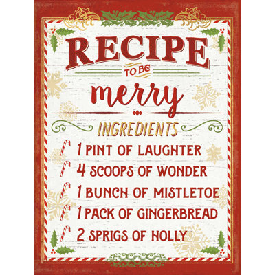 "Holiday Recipe IV Script" par Pela - Art textuel sur toile tendue