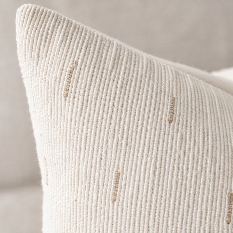 Thai Chiang Mai Textured Cotton Pillow Cover, Handwoven Nubby Weave, Rectangle 12"H x 18"W