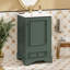 Meuble-lavabo de 20 pouces avec lavabo en céramique, porte à fermeture en douceur, tablette ajustable en forme de U, tiroir de compartiment et support de porte, style moderne, conception peu encombrante-840590055
