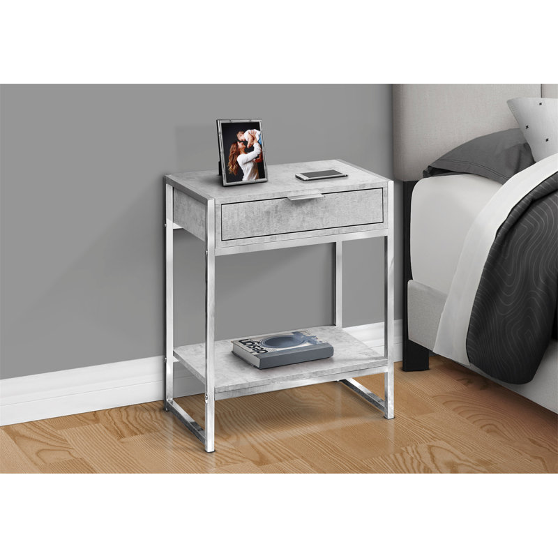 Table d'appoint, métal chromé, contemporain, moderne, Gris, Argent argent