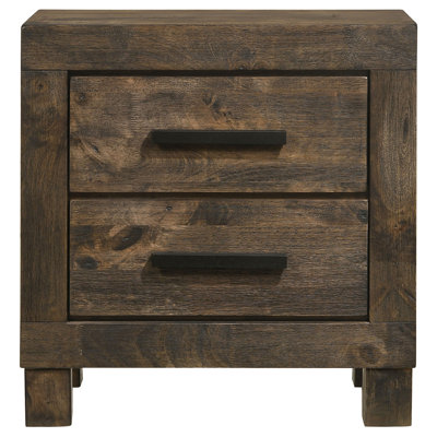 Gurmaan 2-drawer Nightstand Rustic Golden Brown