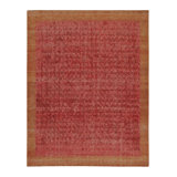 Distressed Homage Hand Knotted Wool Geometric Area Rug