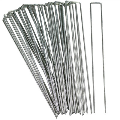 Tessa 12" Galvanized Steel Garden Landscape Staples