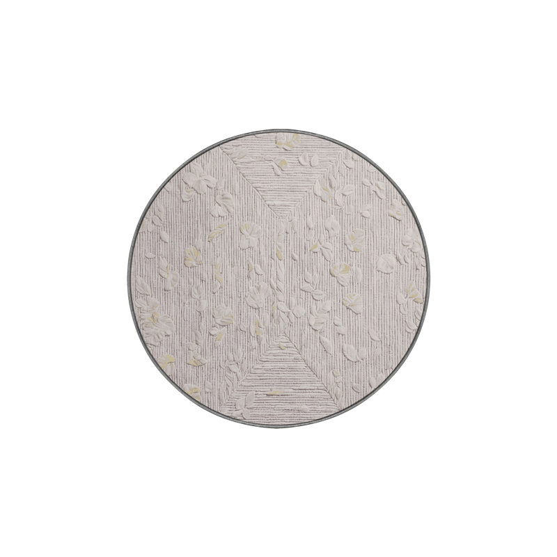 Machine Washable Gray Area Rug, Round 7'