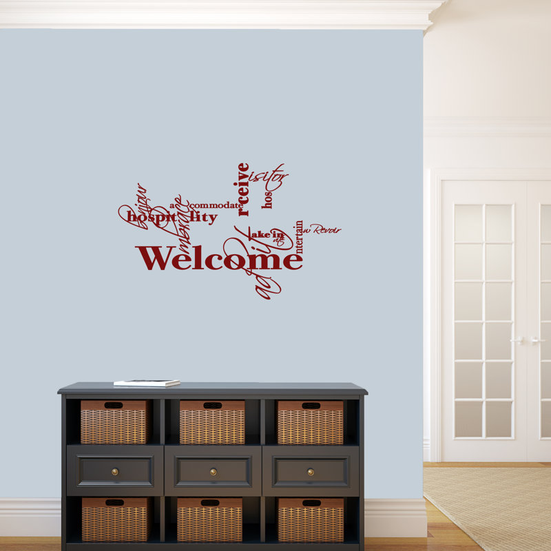 Text & Numbers Non-Wall Damaging Wall Decal, Cranberry