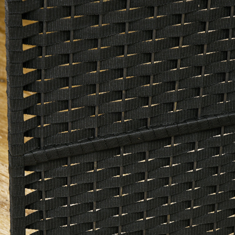 Paravent en bois massif Sipriano, Noir, 8, 66.9" H x 126" W