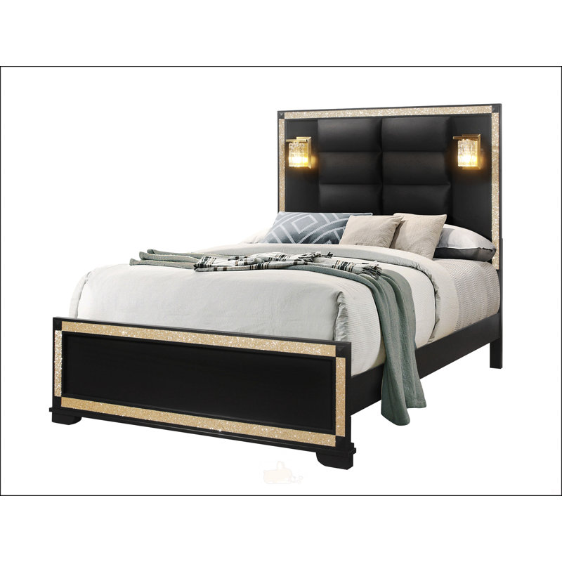 Grand lit avec lampes Lives Gold