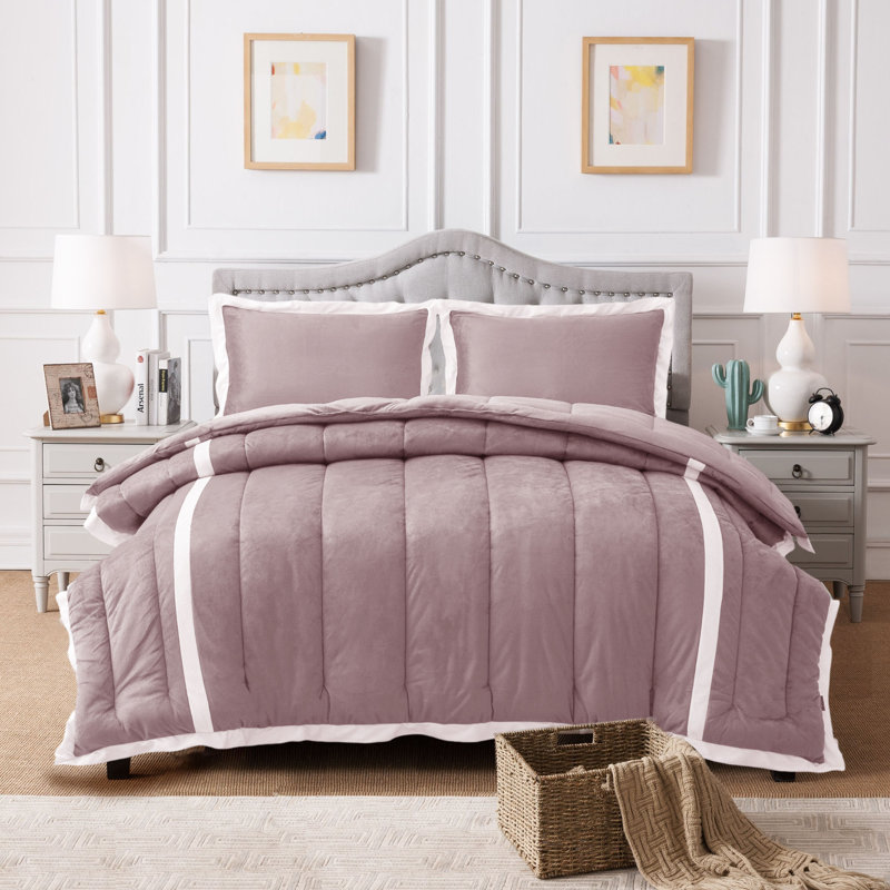 Polyester Channel Comforter, Queen Comforter, Pink