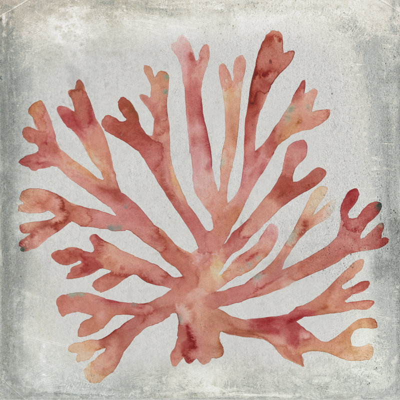 Aquarelle corail III, H 20 po x l 20 po x P 1,25 po