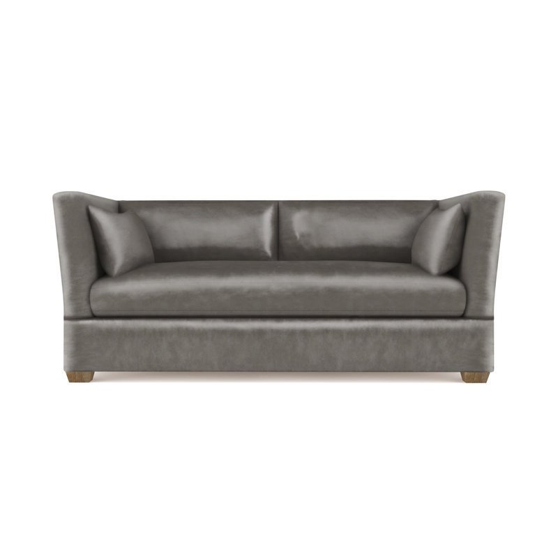 Rivington Flare Square Track-Arm Loveseat, Box Weave Linen Oyster, Weathered, 31" H x 72" W x 37" D