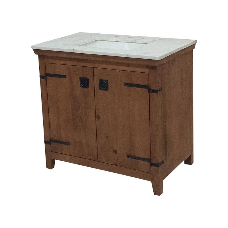 Ensemble de meuble-lavabo simple 36 po Ono, Naturel, Blanc