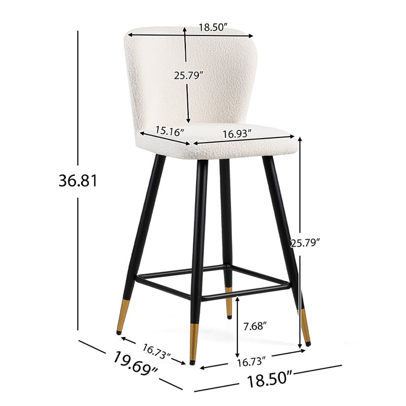 Arjun Upholstered Counter Stools & Barstools, Counter Stool (25.79" Seat Height)