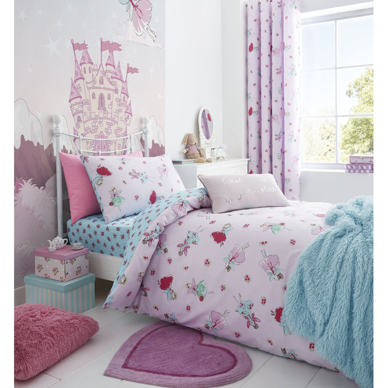 Pink/White Duvet Cover Set, Single - 1 Pillowcase