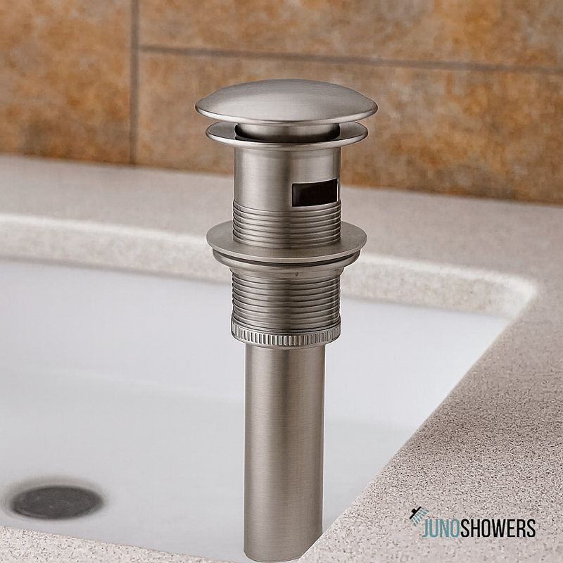 Juno Antique Copper Réunion Solid Brass Pop-up Drain, Chrome