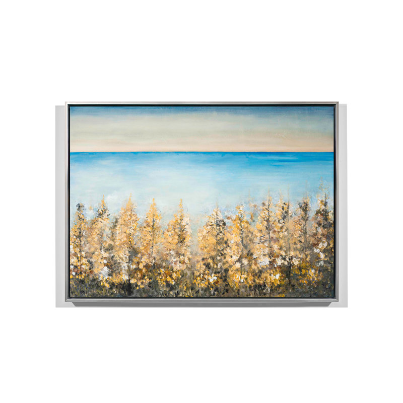 Neutral Lake par Yaffa G, Cadre argenté flottant, H 44 po x l 61 po
