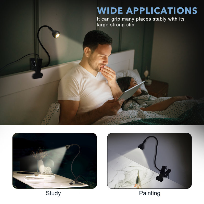 Simao Adjustable Clip On Lamp
