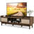 Bay Isle Home™ Wooden Tv Stand For Tvs Up To 65" With Storage Adjustable Shelf & Sliding Doors Walnut