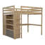 Lit mezzanine avec bureau encastré et rangement-106601839