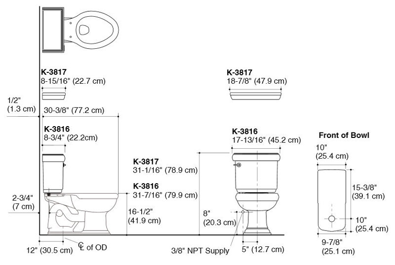 Memoirs™ Classic Comfort Height Two-Piece Elongated 1.28 GPF Toilet with Aquapiston Flush Technology, Dune, Right-Hand