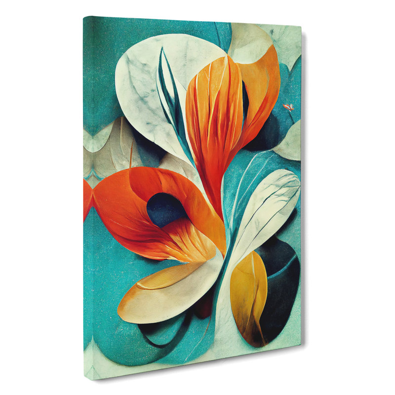 Pretty Abstract Floral No.4 - Wall Art, Wrapped Canvas, 50cm H x 35cm W, No Matte